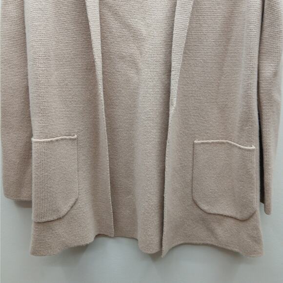 Talbots Wool Blend Knit Open Front Cardigan Sweater Tan Size Small Petite New - Picture 7 of 9